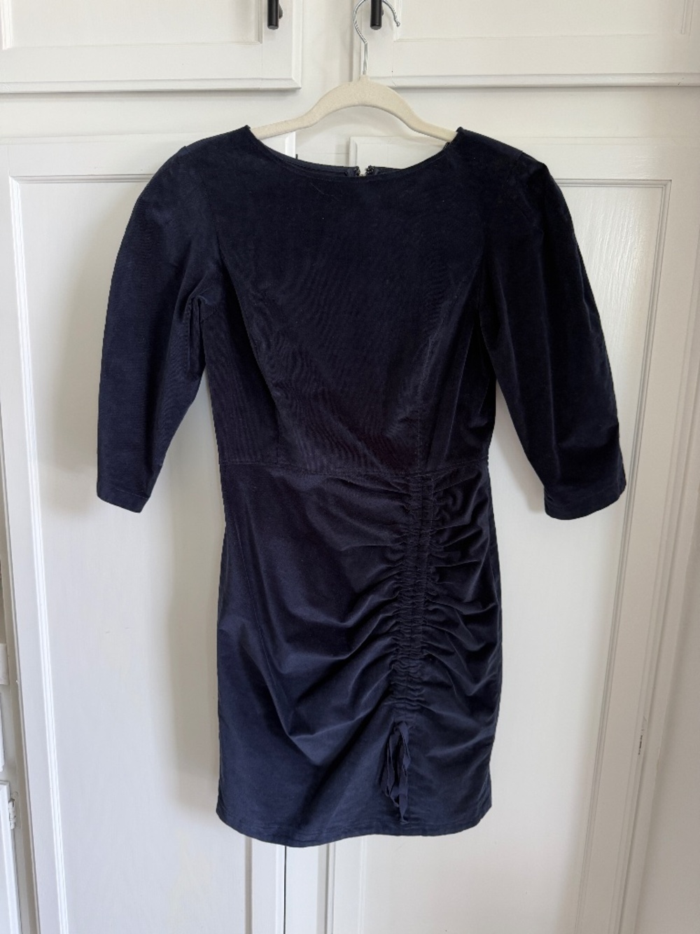 La Vie Rebecca Taylor Navy Ruched Mini Dress XS